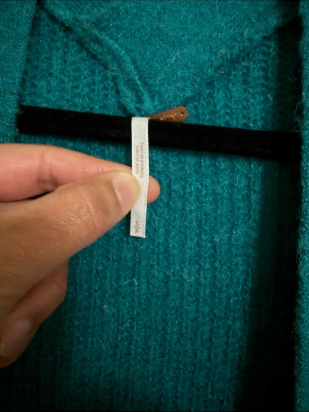 Free People Teal Open-Front oversized Long Cardigan with Pockets - Picture 4 of 6
